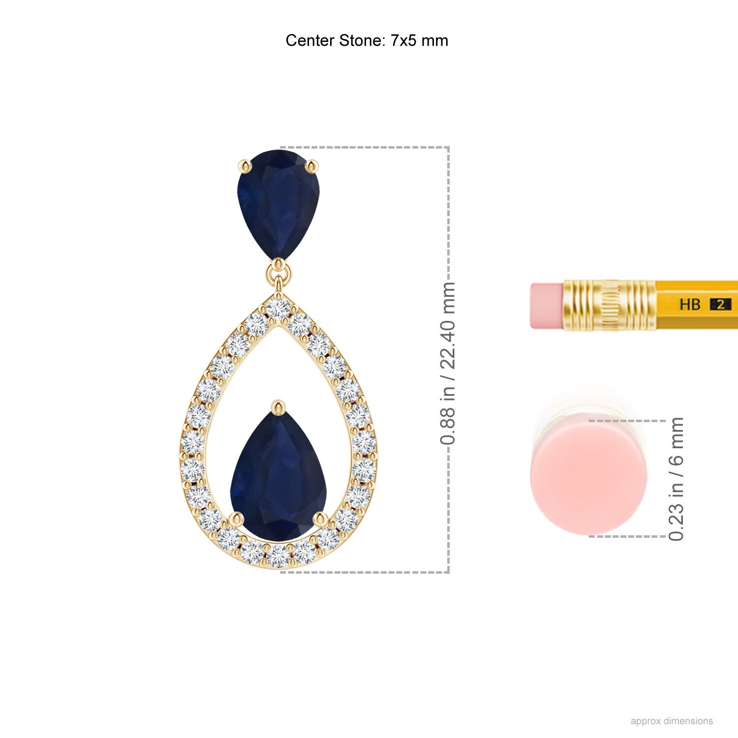 A - Blue Sapphire / 1.34 CT / 14 KT Yellow Gold