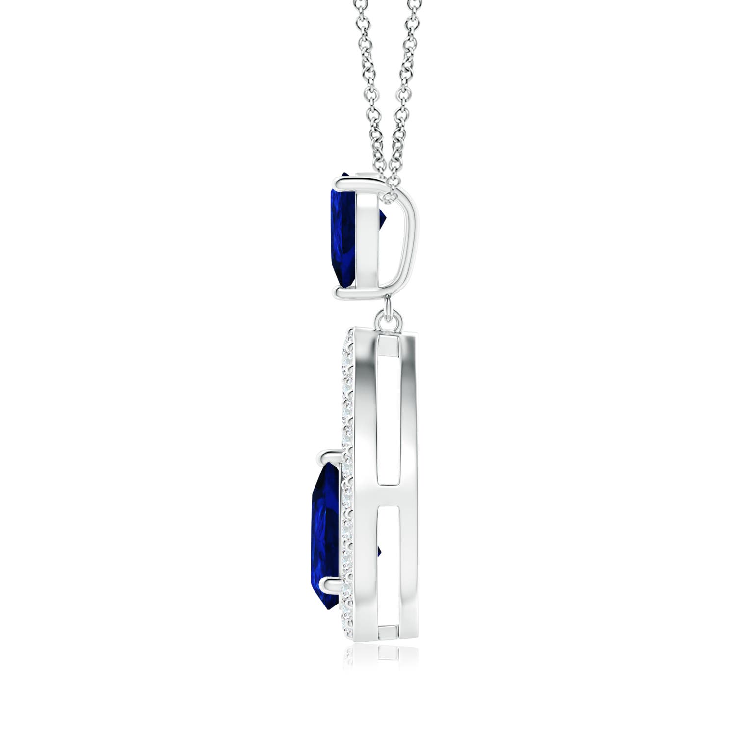 AAAA - Blue Sapphire / 1.34 CT / 14 KT White Gold