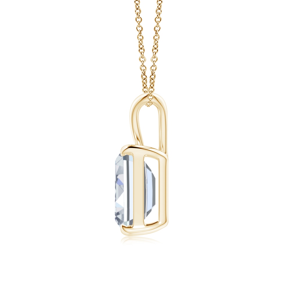 8.5x6.5mm HSI2 Emerald-Cut Diamond Solitaire V-Bale Pendant in Yellow Gold Side 199