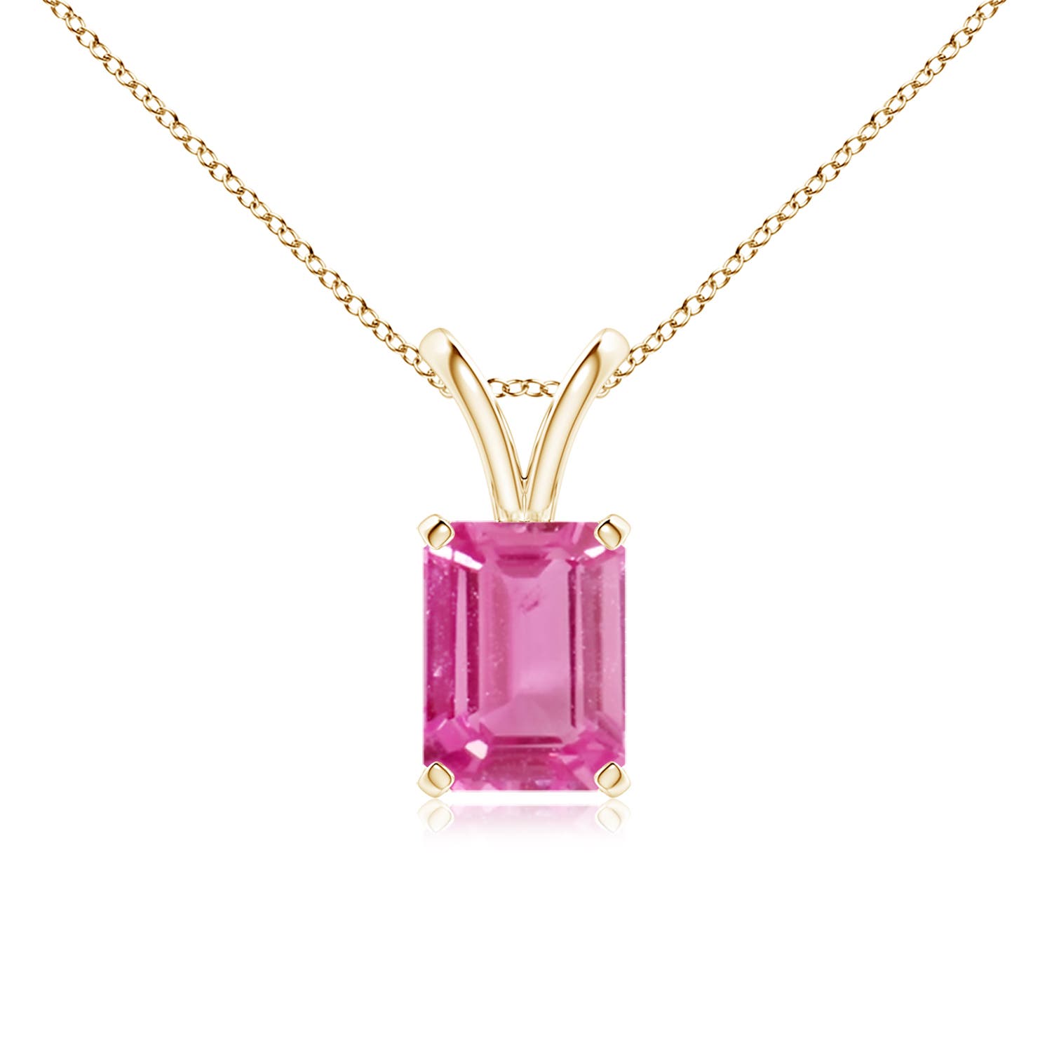 AAA - Pink Sapphire / 1.5 CT / 14 KT Yellow Gold