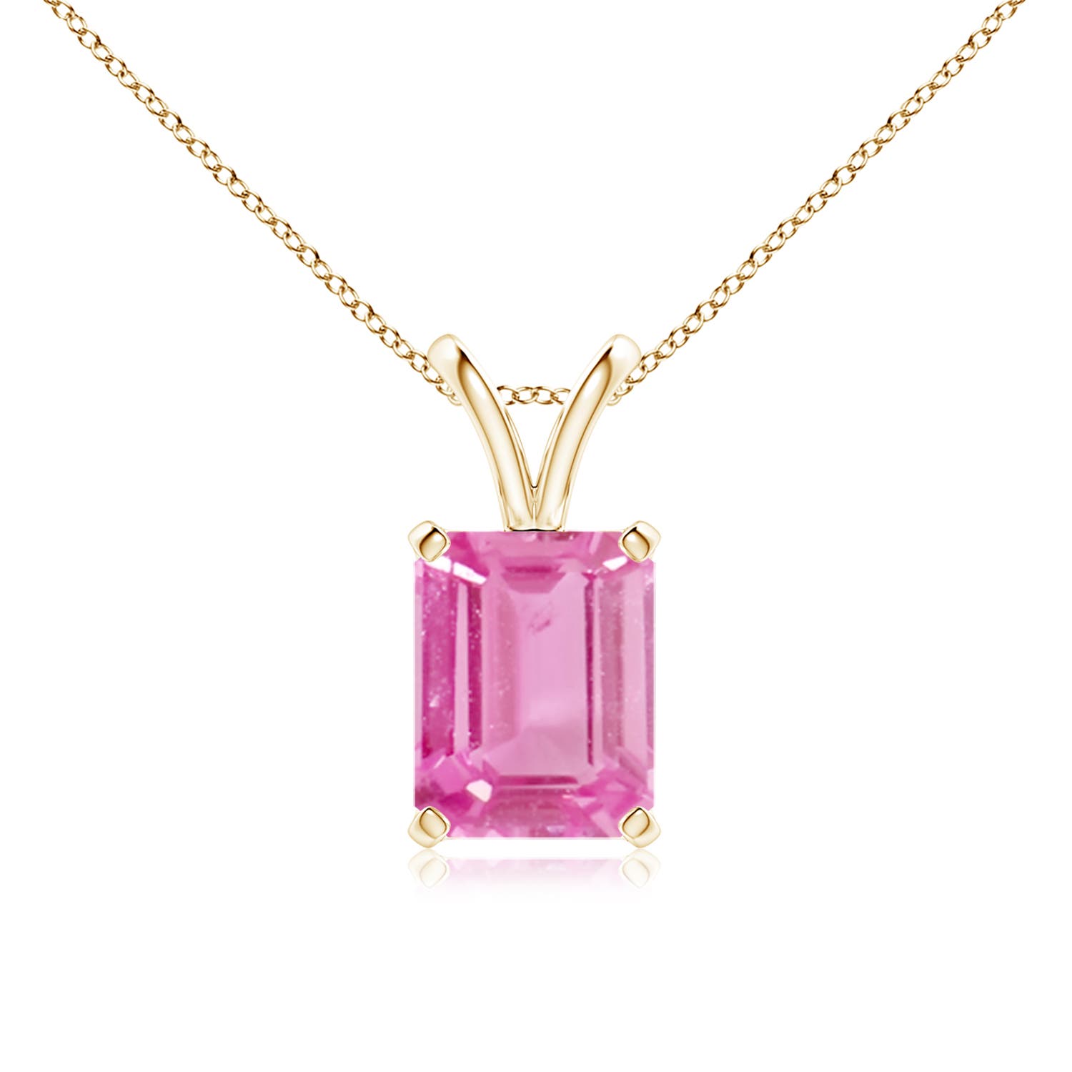 AA - Pink Sapphire / 2 CT / 14 KT Yellow Gold