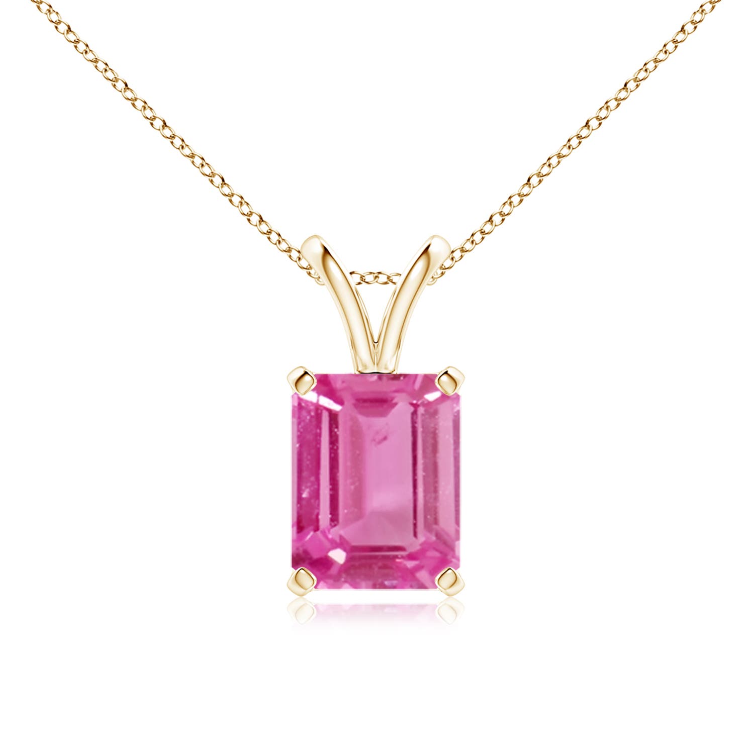 AAA - Pink Sapphire / 2 CT / 14 KT Yellow Gold