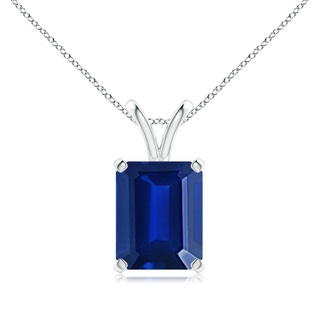 Emerald Cut Lab-Grown Lab Grown Blue Sapphire