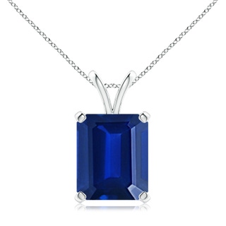 Emerald Cut Lab-Grown Lab Grown Blue Sapphire