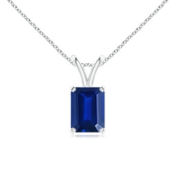 Emerald Cut Blue Sapphire Pendants