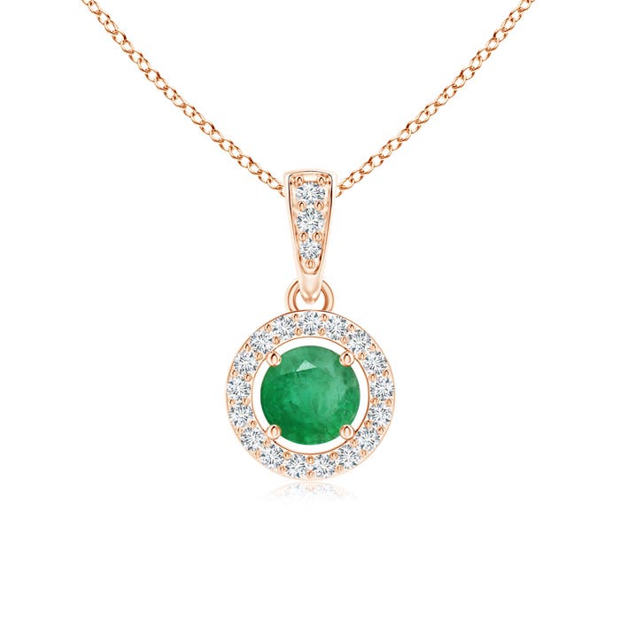 A - Emerald / 0.34 CT / 14 KT Rose Gold