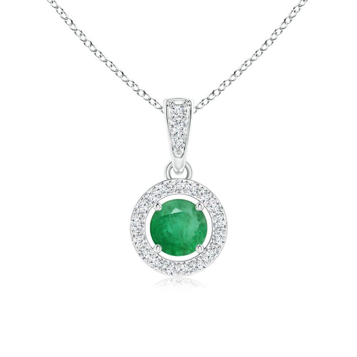 A - Emerald / 0.34 CT / 14 KT White Gold