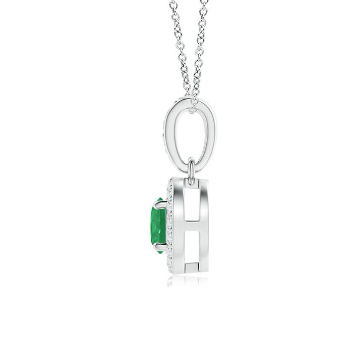 A - Emerald / 0.34 CT / 14 KT White Gold