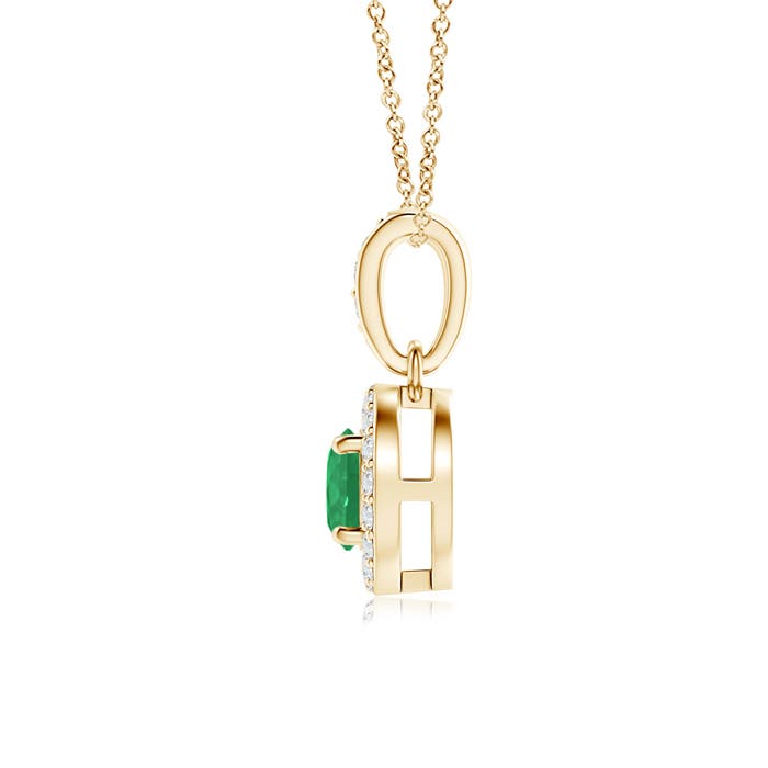 A - Emerald / 0.34 CT / 14 KT Yellow Gold