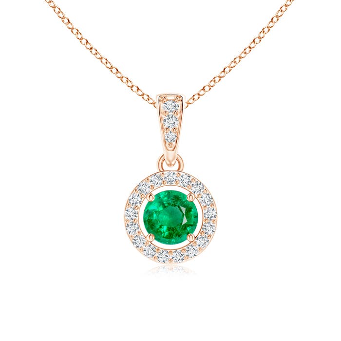 AAA - Emerald / 0.34 CT / 14 KT Rose Gold