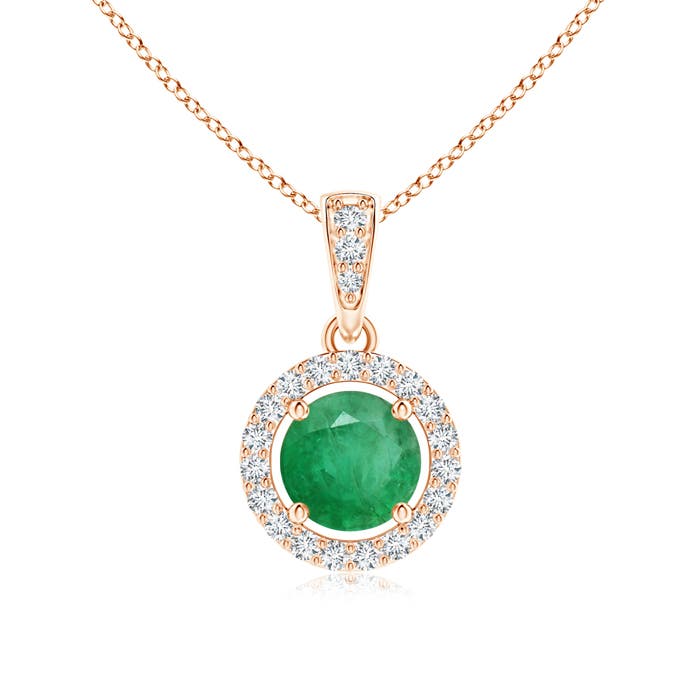 A - Emerald / 0.58 CT / 14 KT Rose Gold