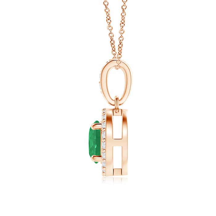 A - Emerald / 0.58 CT / 14 KT Rose Gold