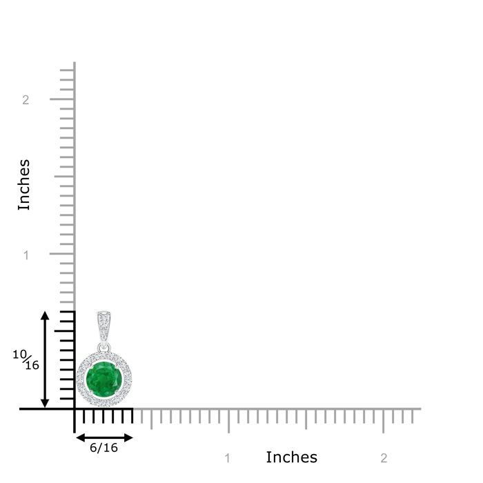 5mm AA Floating Emerald Pendant with Diamond Halo in P950 Platinum product image