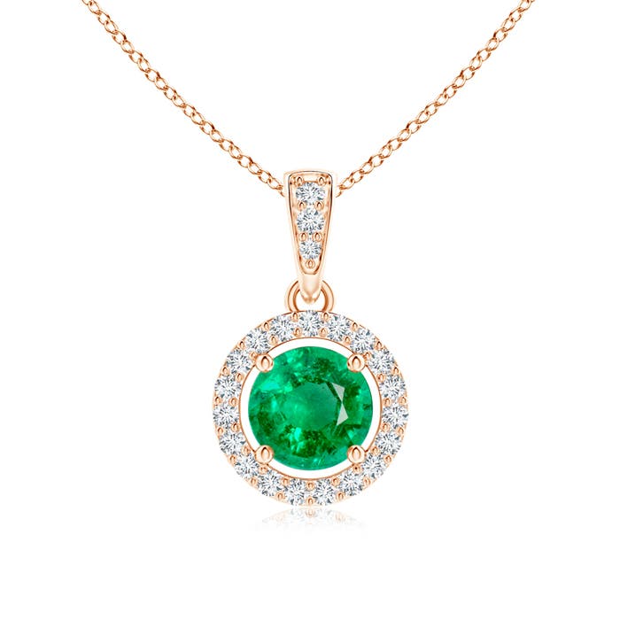 AAA - Emerald / 0.58 CT / 14 KT Rose Gold