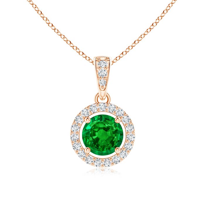 AAAA - Emerald / 0.58 CT / 14 KT Rose Gold