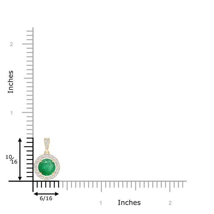 6mm A Floating Emerald Pendant with Diamond Halo in Yellow Gold product image