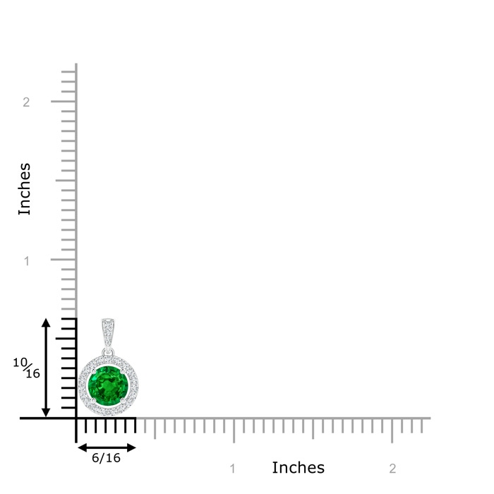 6mm AAAA Floating Emerald Pendant with Diamond Halo in P950 Platinum product image