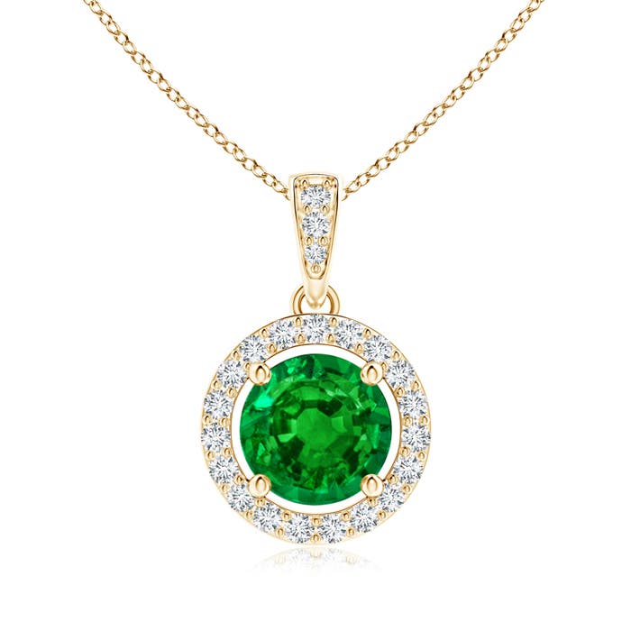 AAAA - Emerald / 0.92 CT / 14 KT Yellow Gold