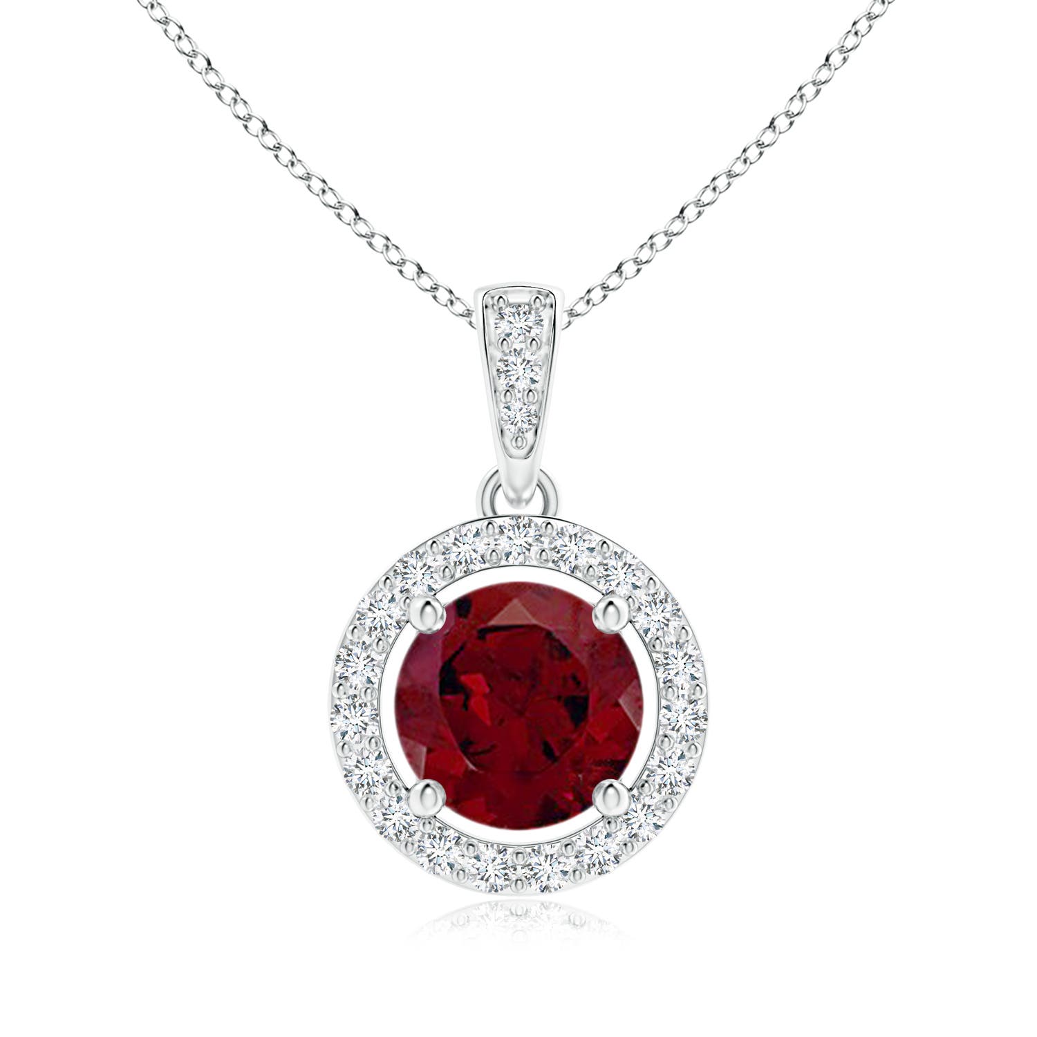 AA - Garnet / 2.55 CT / 14 KT White Gold