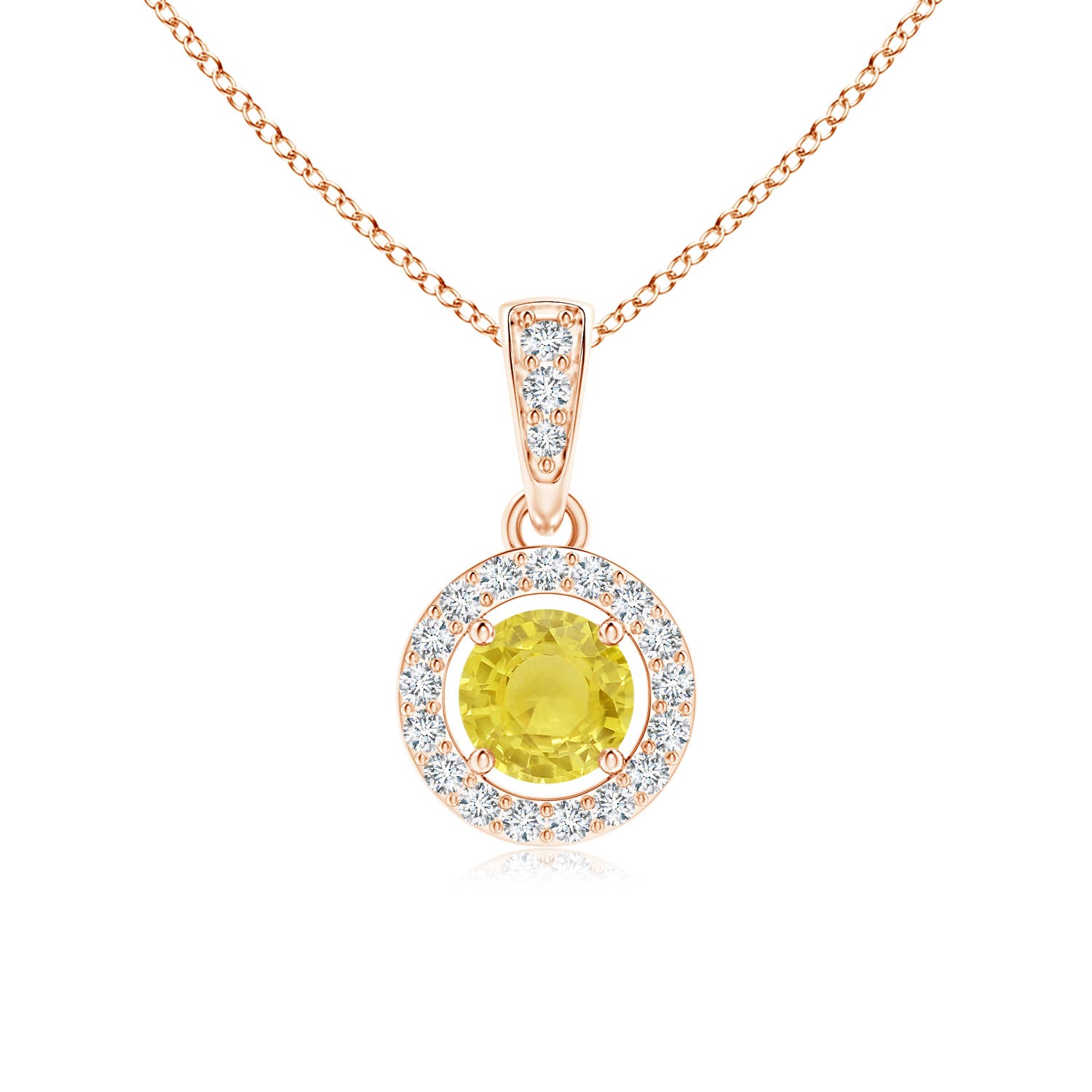 A - Yellow Sapphire / 0.37 CT / 14 KT Rose Gold