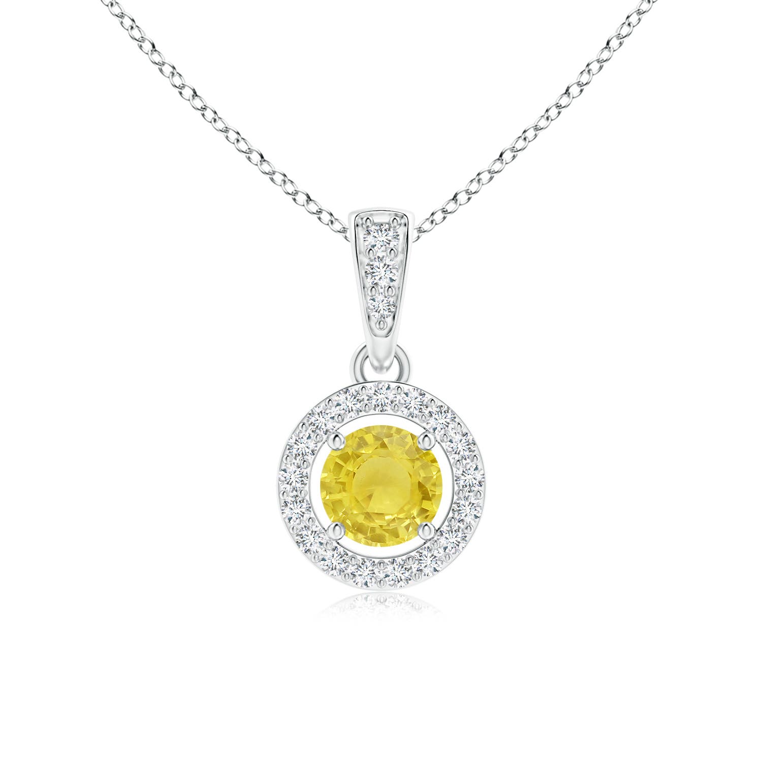 A - Yellow Sapphire / 0.37 CT / 14 KT White Gold