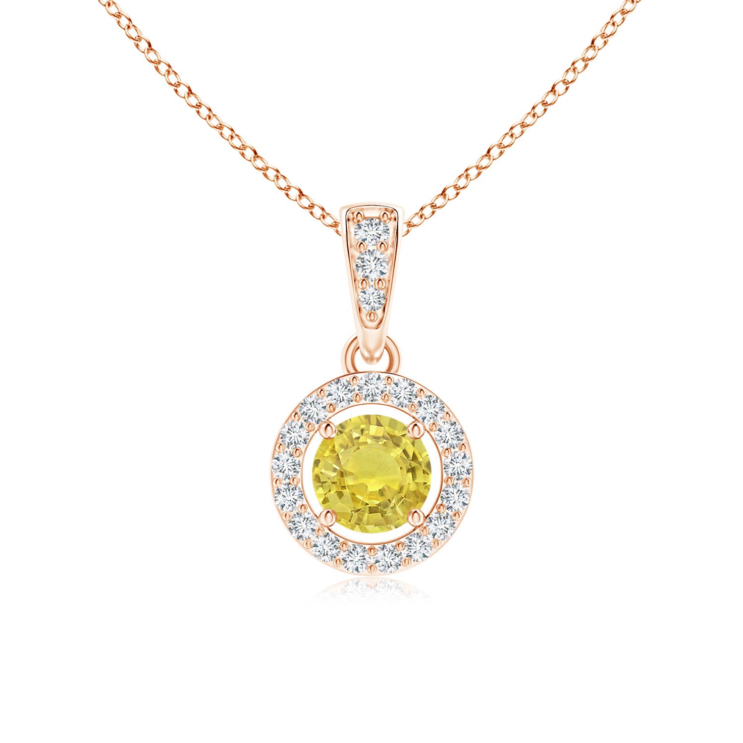 AA - Yellow Sapphire / 0.37 CT / 14 KT Rose Gold