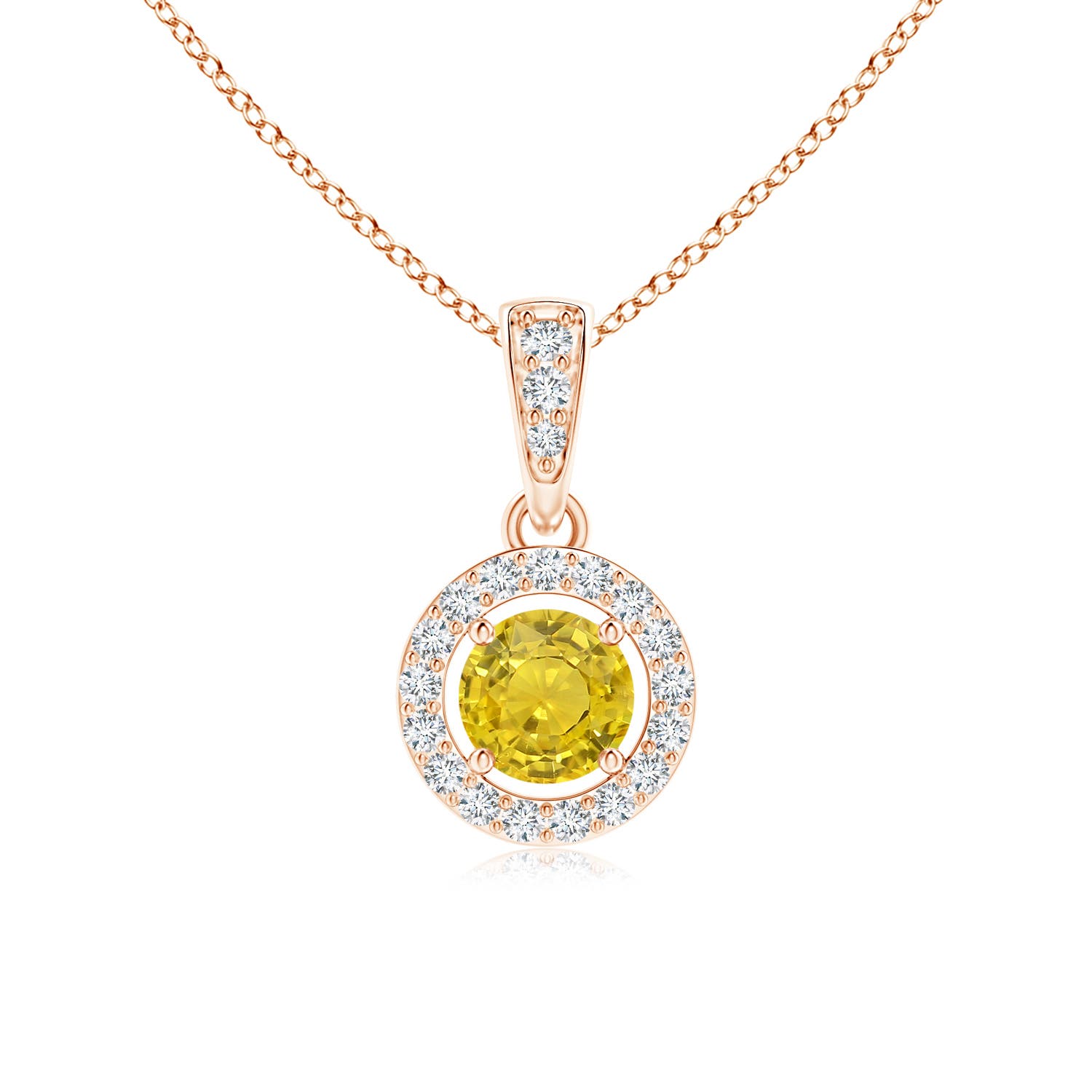 AAA - Yellow Sapphire / 0.37 CT / 14 KT Rose Gold