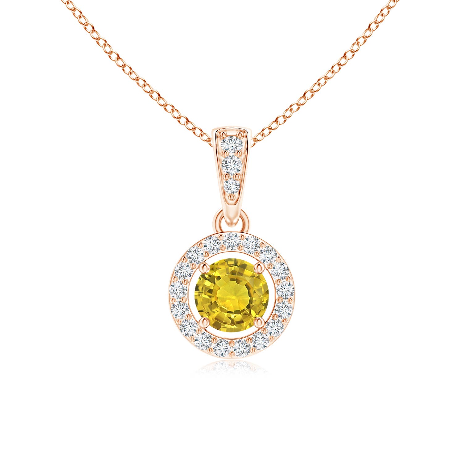 AAAA - Yellow Sapphire / 0.37 CT / 14 KT Rose Gold