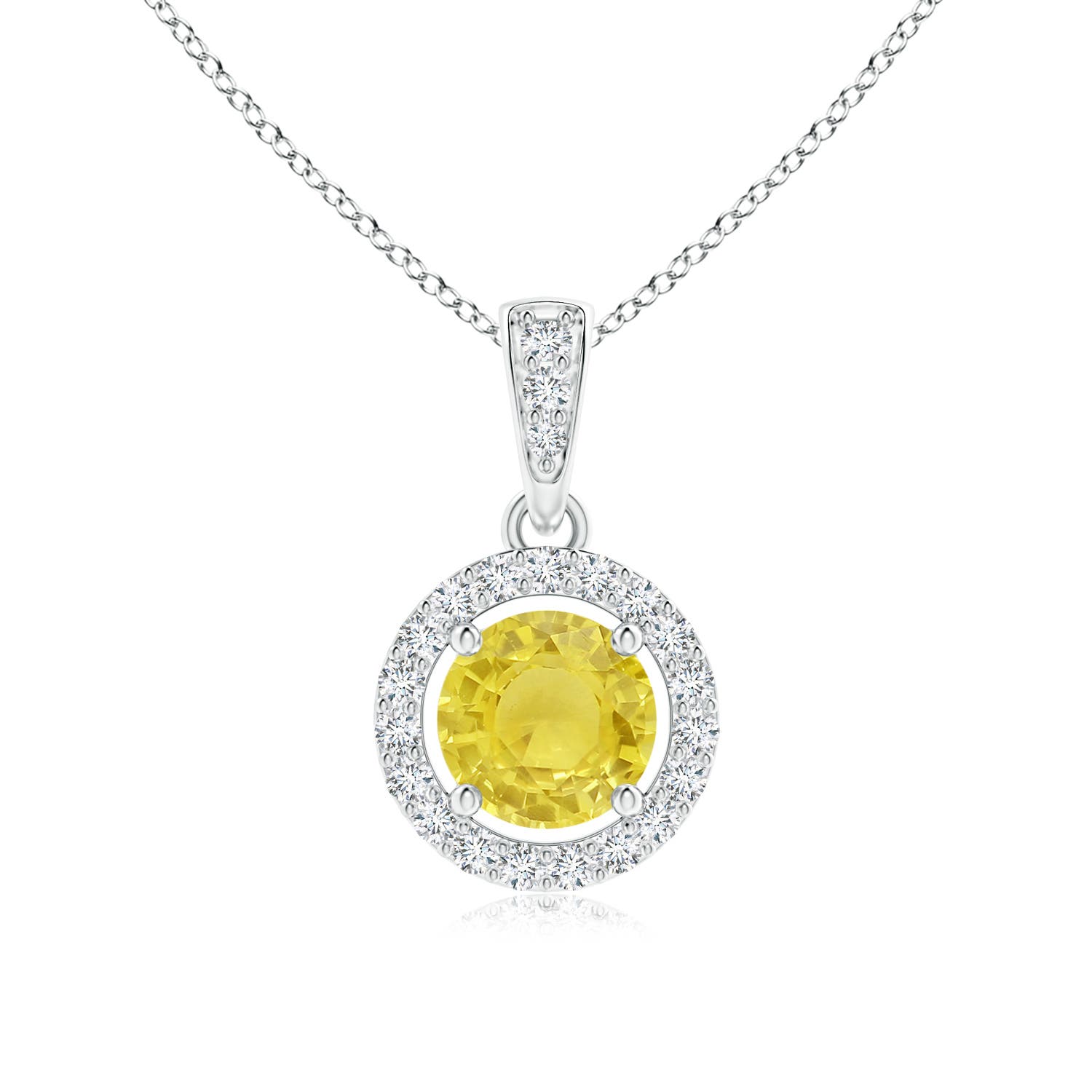 A - Yellow Sapphire / 0.66 CT / 14 KT White Gold