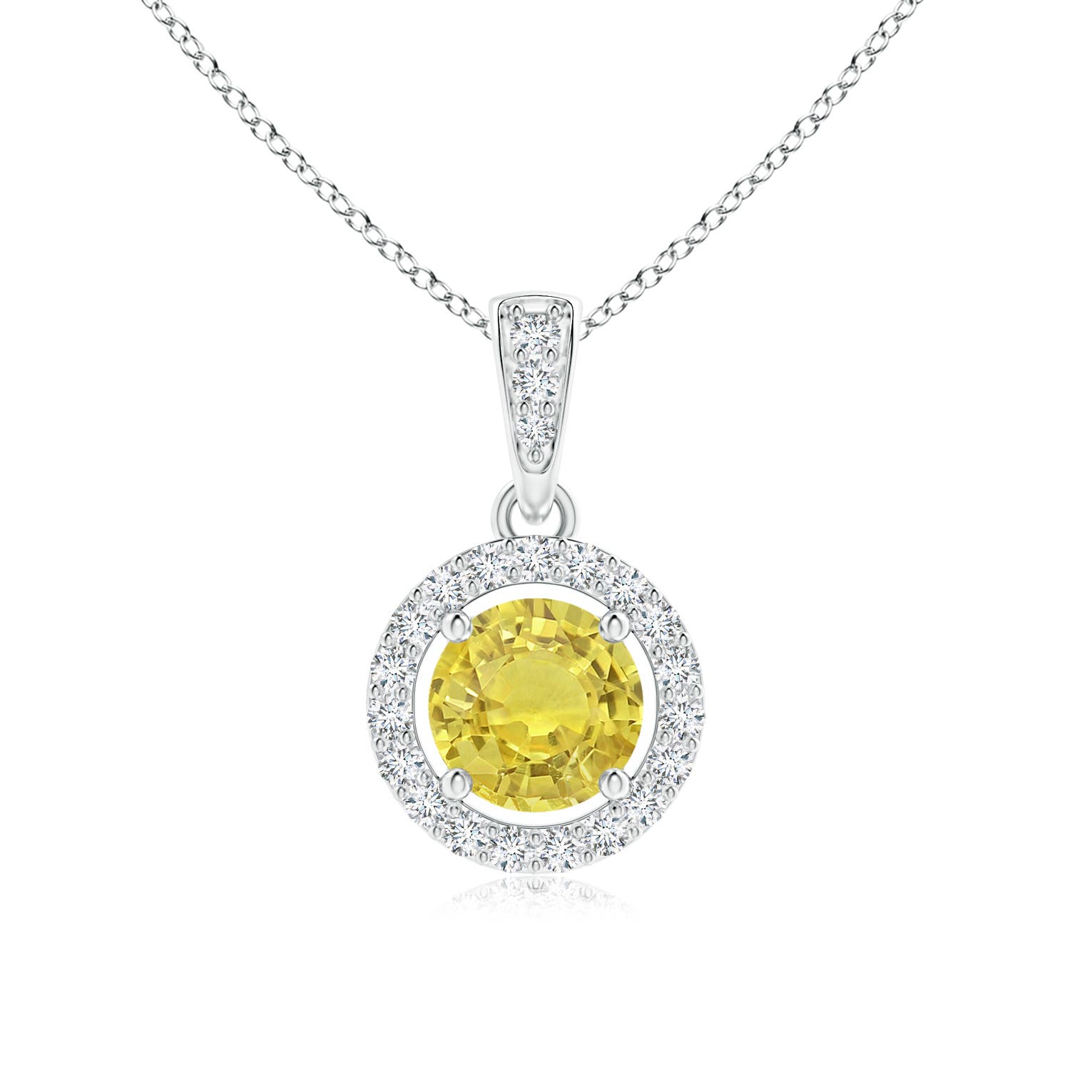 AA - Yellow Sapphire / 0.66 CT / 14 KT White Gold