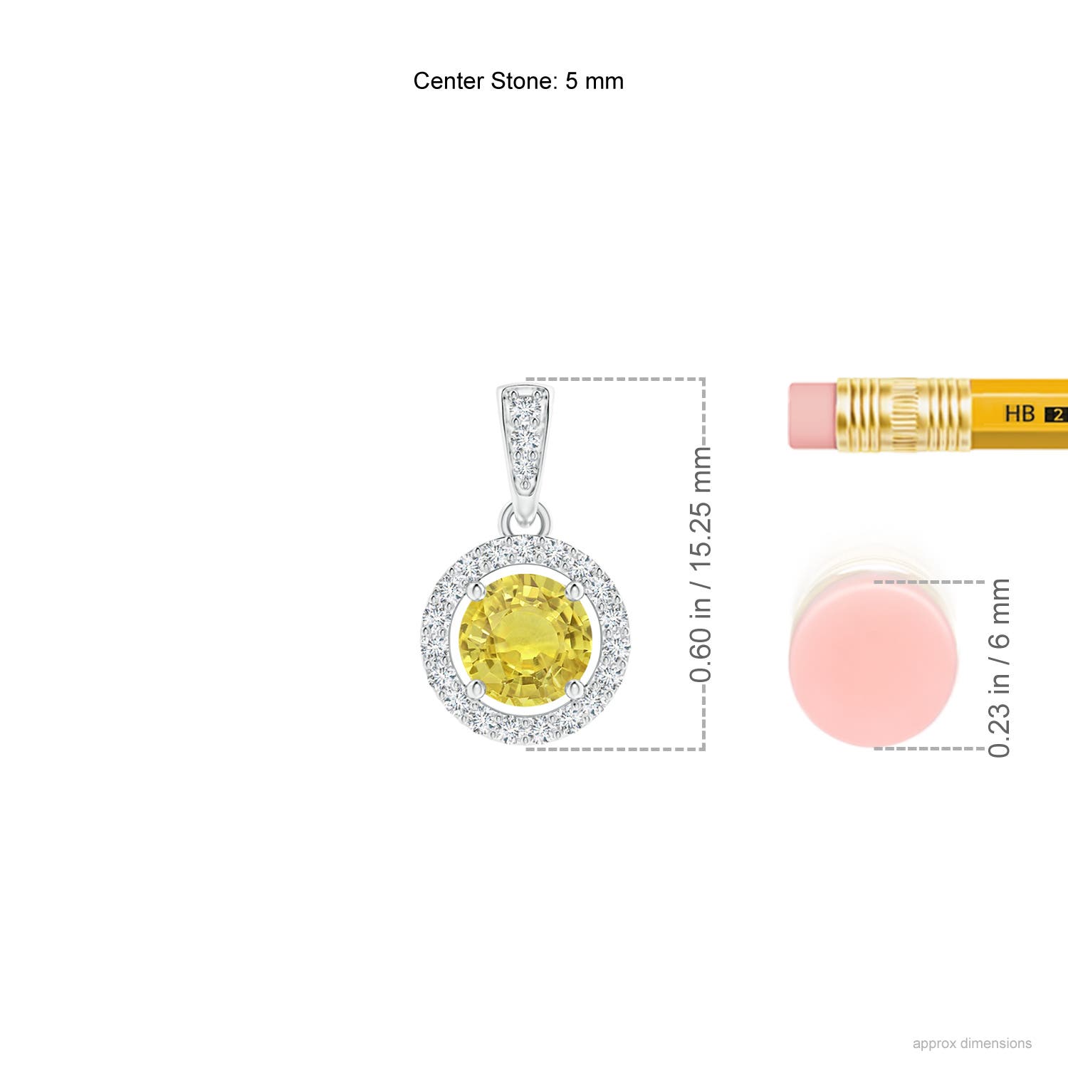 AA - Yellow Sapphire / 0.66 CT / 14 KT White Gold