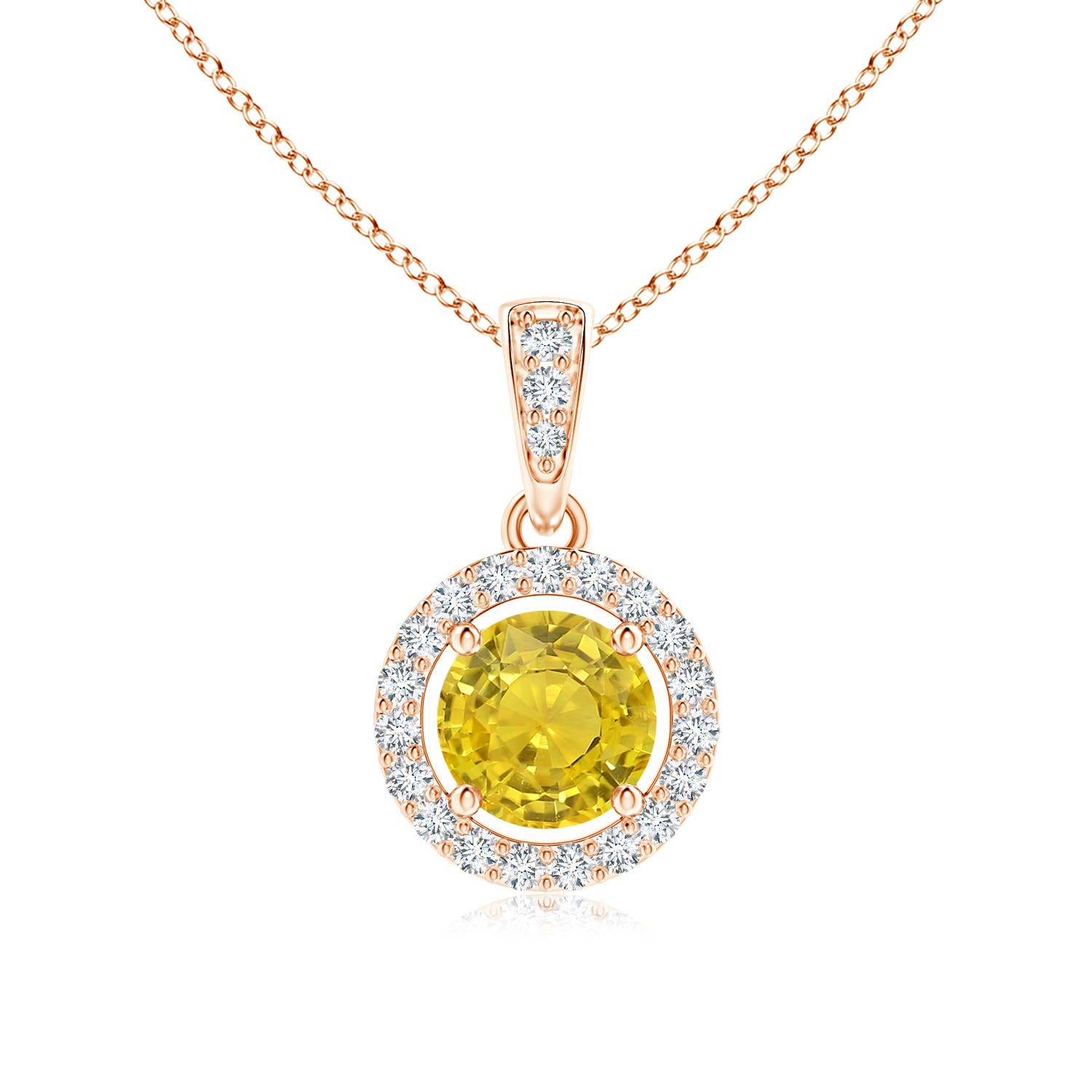 AAA - Yellow Sapphire / 0.66 CT / 14 KT Rose Gold