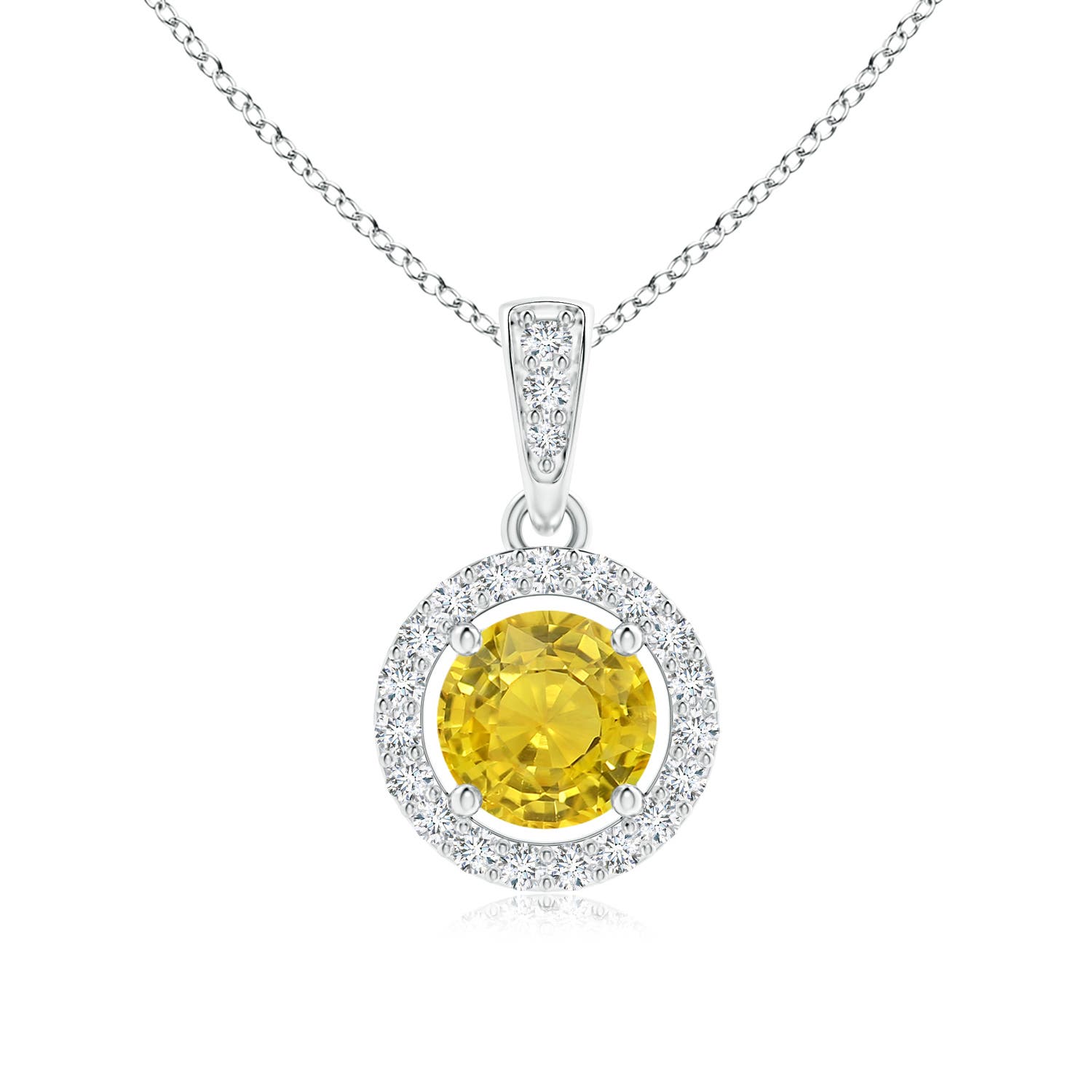 AAA - Yellow Sapphire / 0.66 CT / 14 KT White Gold