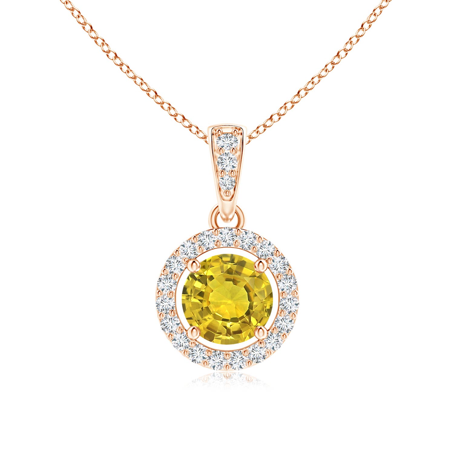 AAAA - Yellow Sapphire / 0.66 CT / 14 KT Rose Gold