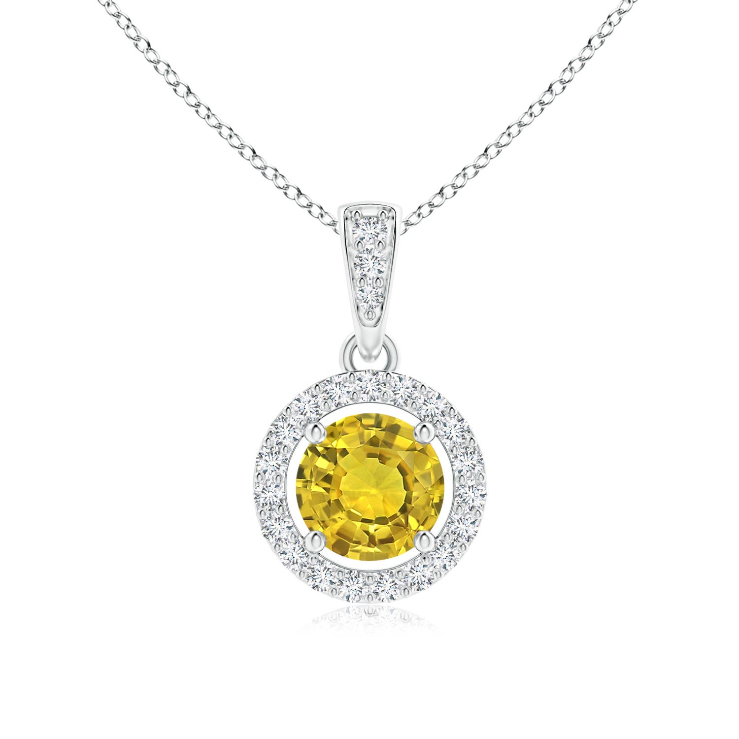 AAAA - Yellow Sapphire / 0.66 CT / 14 KT White Gold