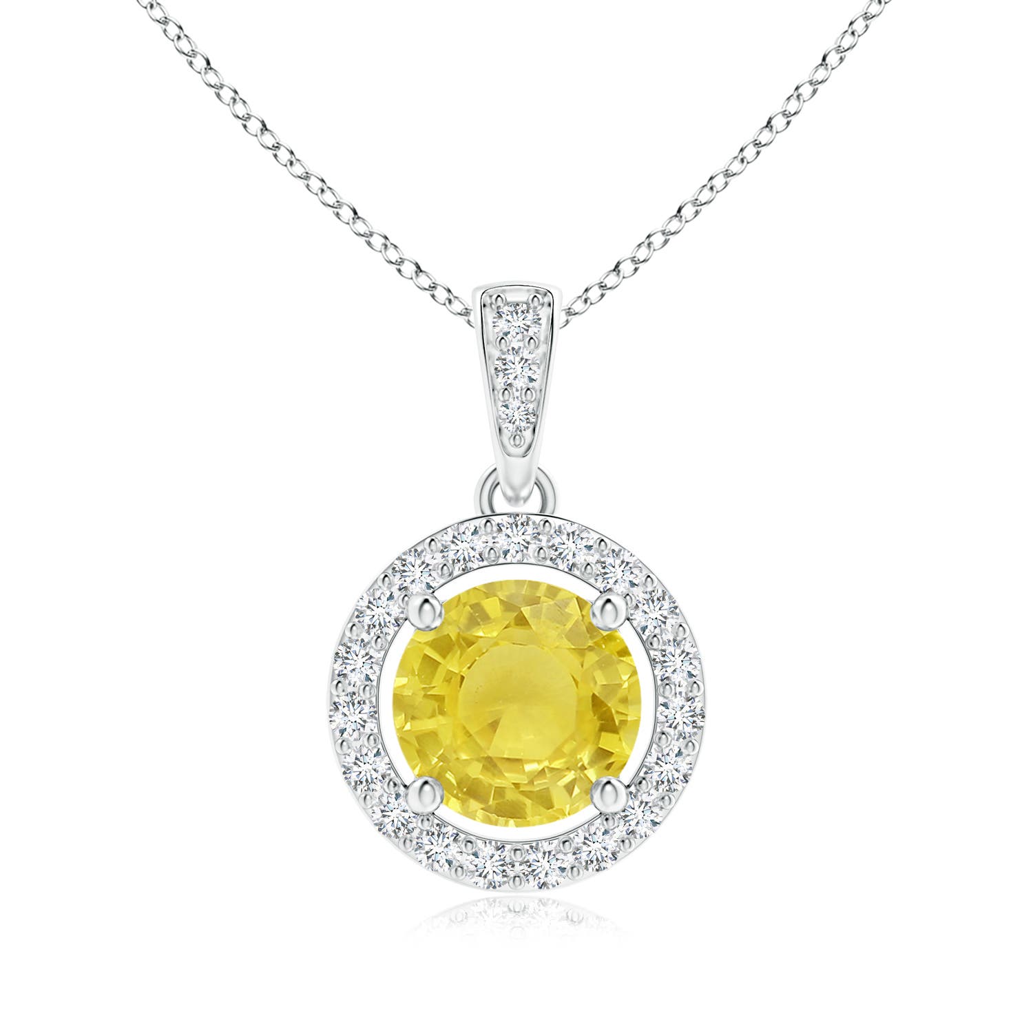 A - Yellow Sapphire / 1.17 CT / 14 KT White Gold