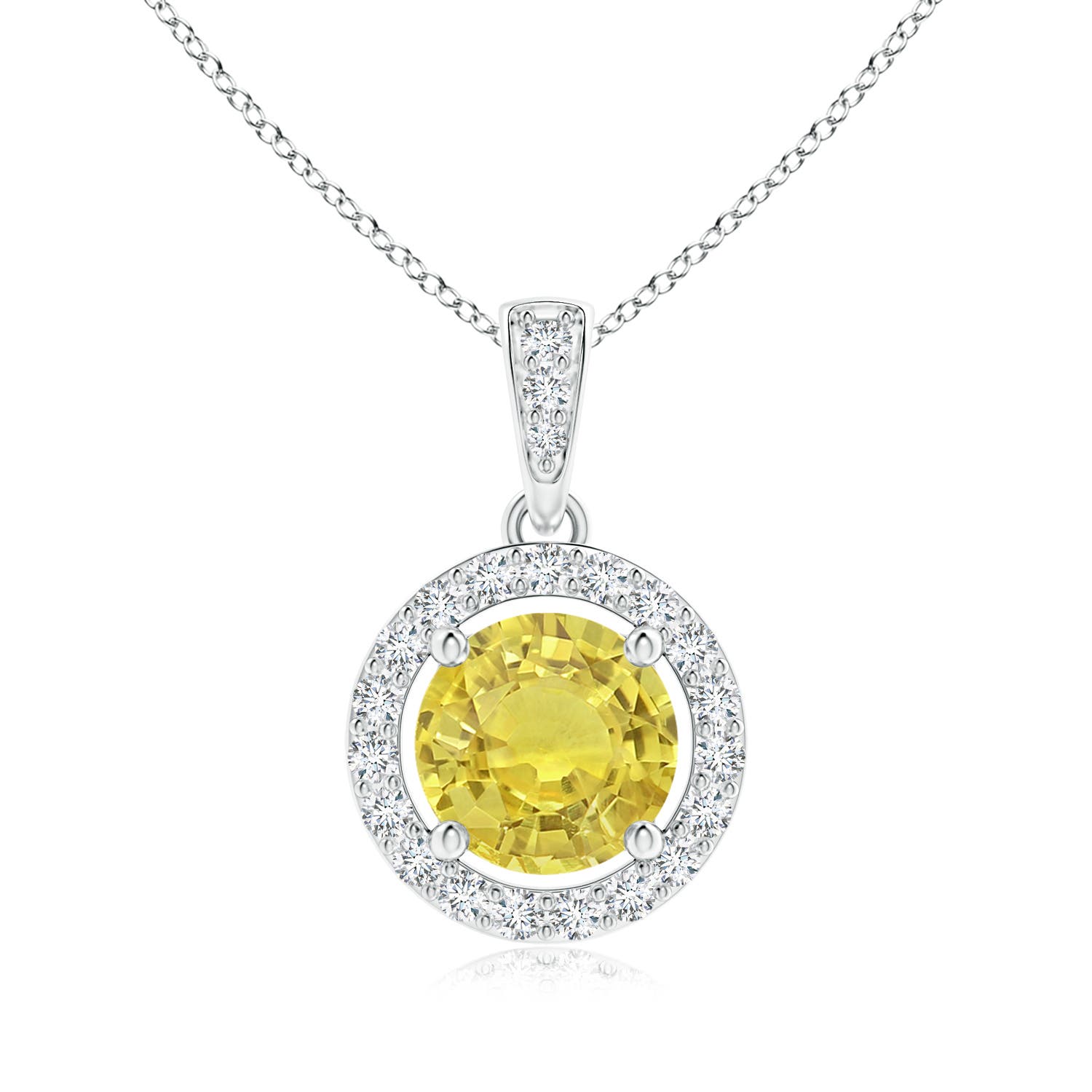 AA - Yellow Sapphire / 1.17 CT / 14 KT White Gold