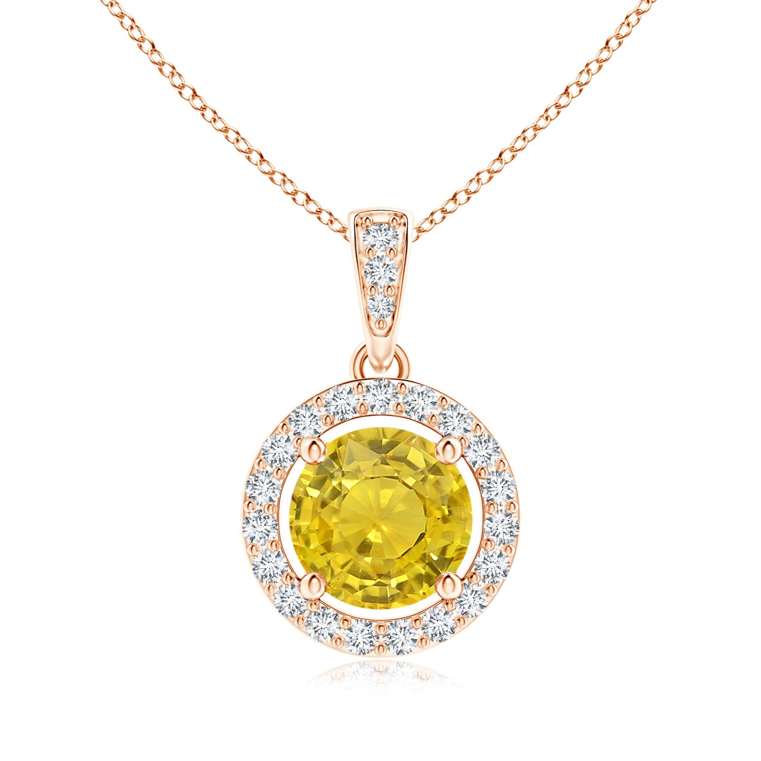 AAA - Yellow Sapphire / 1.17 CT / 14 KT Rose Gold