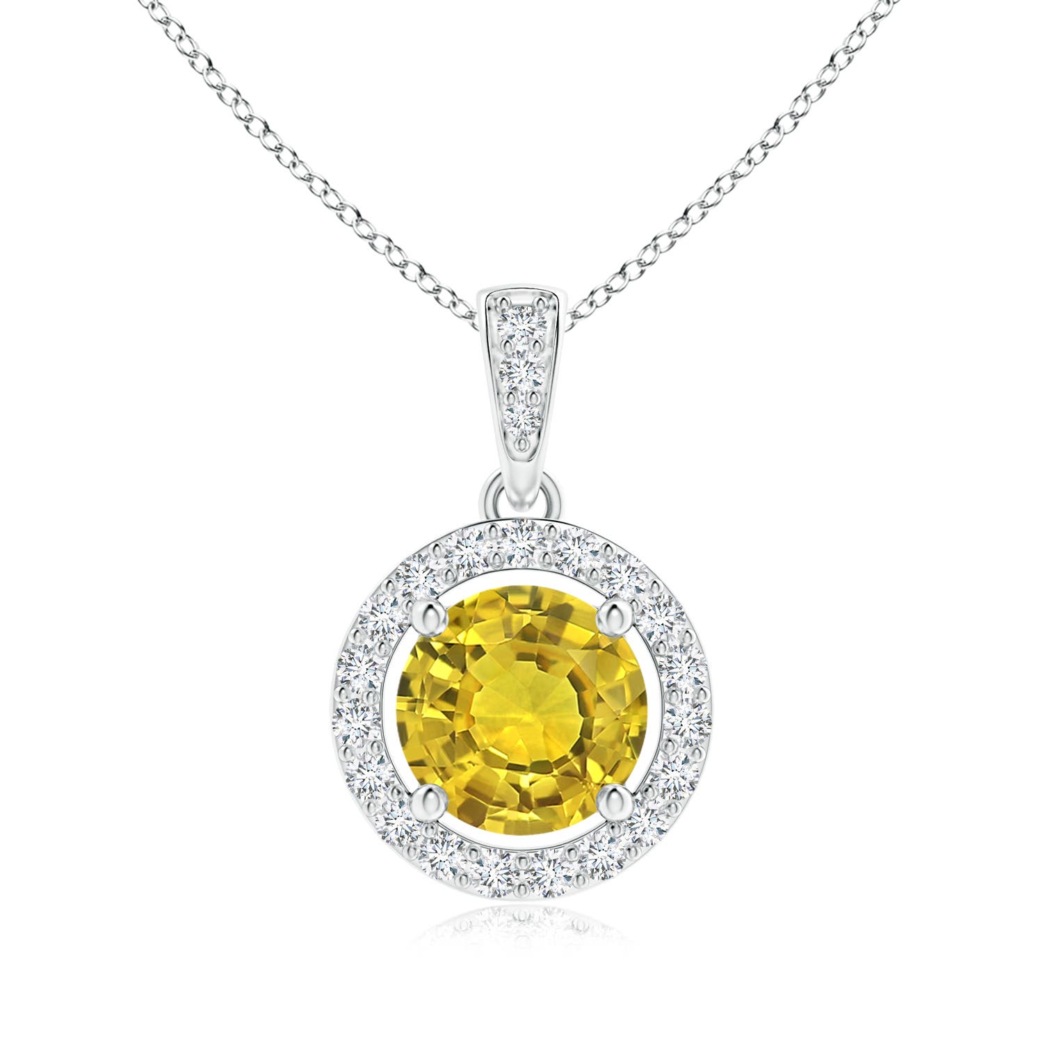 AAAA - Yellow Sapphire / 1.17 CT / 14 KT White Gold