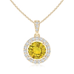 Halo Yellow Sapphire Halo Necklaces & Pendants