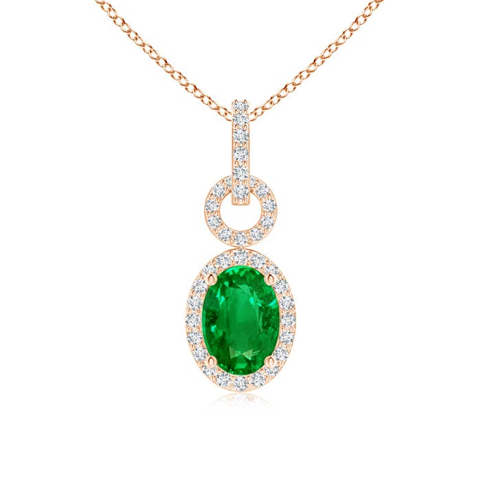 Premium - Lab-Grown Emerald / 0.83 CT / 14 KT Rose Gold