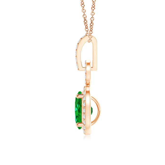 AAAA - Emerald / 0.83 CT / 14 KT Rose Gold