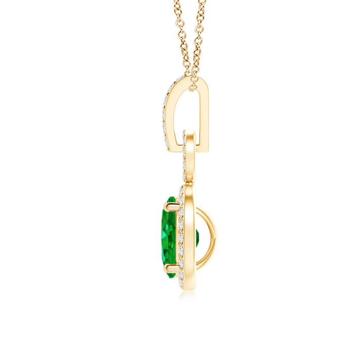 Premium - Lab-Grown Emerald / 0.83 CT / 14 KT Yellow Gold