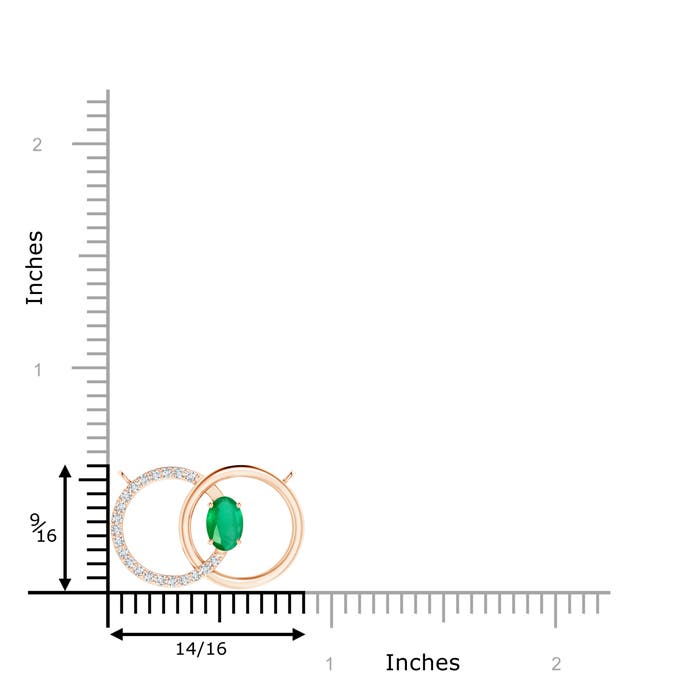 A - Emerald / 0.57 CT / 14 KT Rose Gold