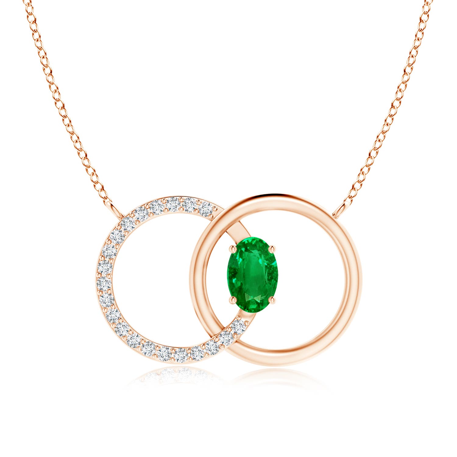 AAAA - Emerald / 0.57 CT / 14 KT Rose Gold