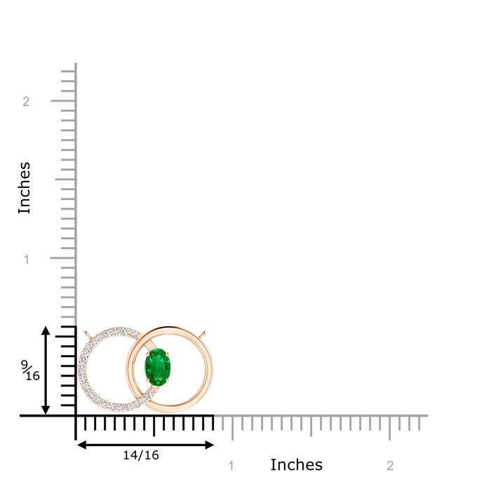 AAAA - Emerald / 0.57 CT / 14 KT Rose Gold