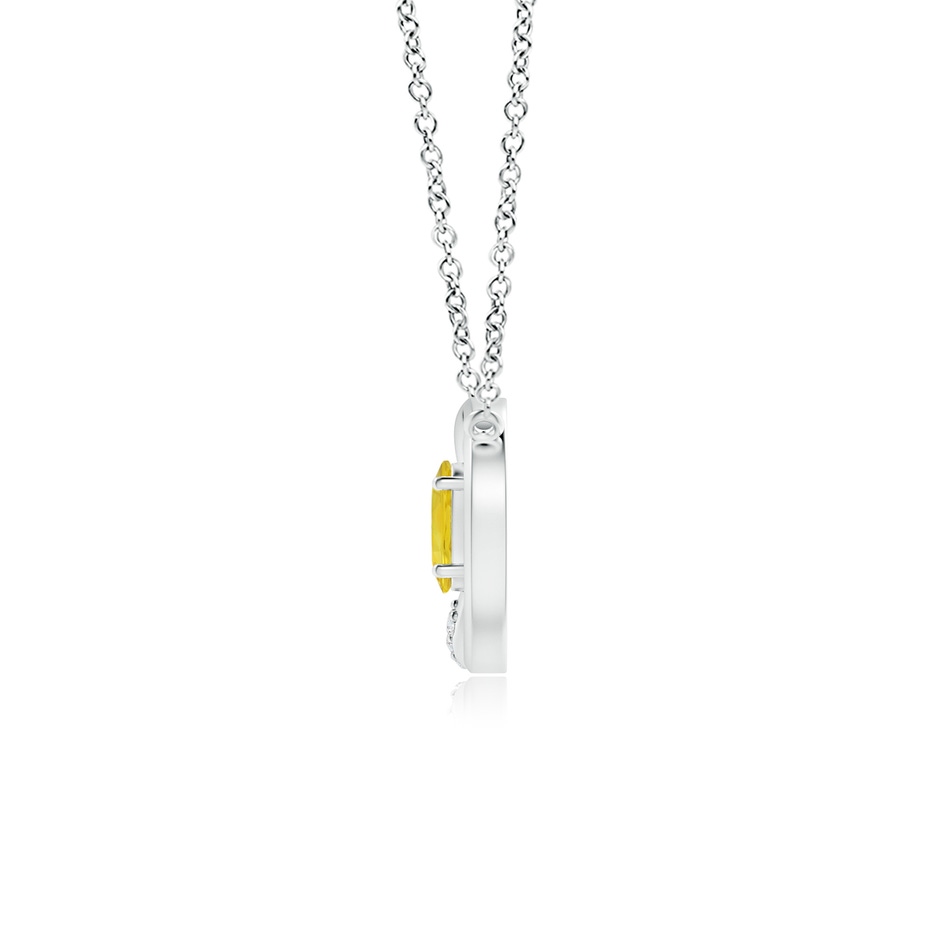 5x3mm AA Yellow Sapphire Interlocking Circle Necklace with Diamonds in P950 Platinum side 1