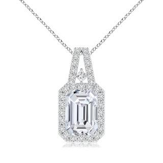 7x5mm HSI2 Emerald-Cut Diamond Halo Pendant in P950 Platinum