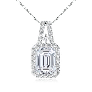 8x6mm HSI2 Emerald-Cut Diamond Halo Pendant in P950 Platinum