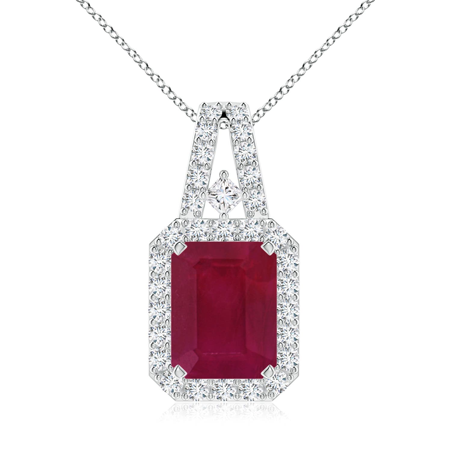 A - Ruby / 3.41 CT / 14 KT White Gold